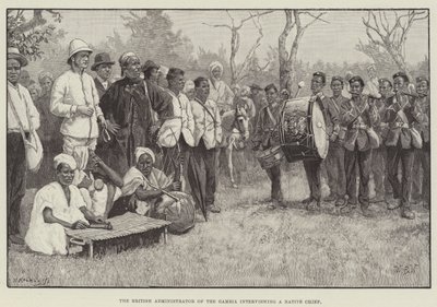 De Britse Bestuurder van Gambia interviewt een Inheemse Chef door William Barnes Wollen